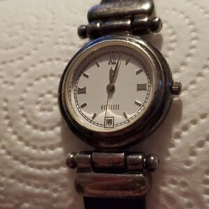 Vintage Ecclissi 925 Sterling Silver Ladies Watch Date Function 116 New Battery‎